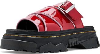 Dr. Martens Mattison Slides Womens Dress Sandals Scarlet Red : UK 8 (US Womens 10) M, Leather