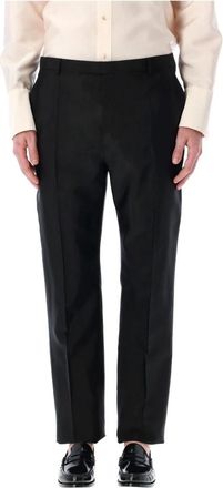 Saint Laurent High Waisted Broeken - Heren - Nette broeken - Zwart - XL - Leer - Broeken