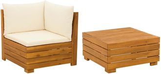 vidaXL Conjunto De Sof&aacute;s De Jard&iacute;n 2 Uds. Madera De Acacia S&oacute;lida Vidaxl