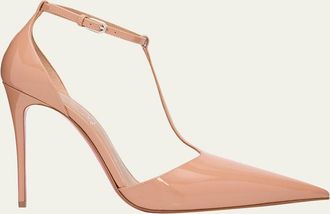 Christian Louboutin 110mm Kate Max Patent Leather T-Strap Pumps