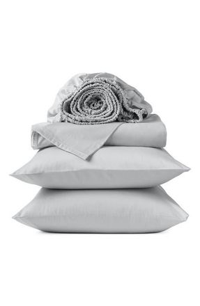 Coyuchi Cloud Soft Organic Cotton Sateen Sheet Set in Seal at Nordstrom, Size California King