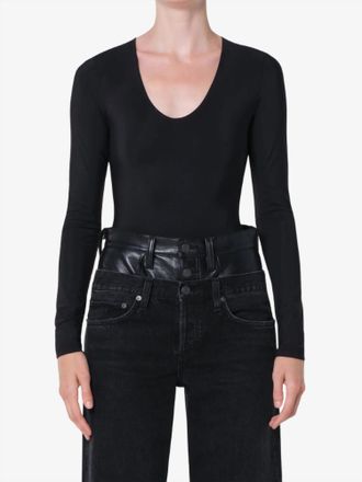 A Gold E Clem Long Sleeve Bodysuit In Black