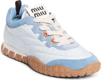 Miu Miu Tyre Quilted Sport Sneaker in Fiordaliso/astrale at Nordstrom, Size 37.5