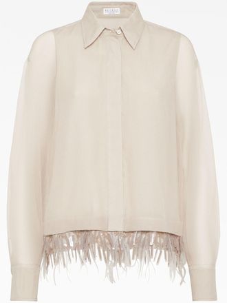 Brunello Cucinelli Beige Silk Womens Shirt