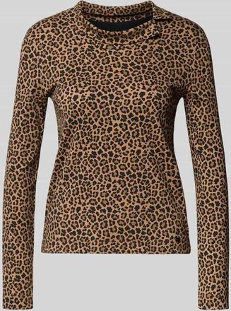 Marc Cain Longsleeve mit Stehkragen in Camel, Größe 42