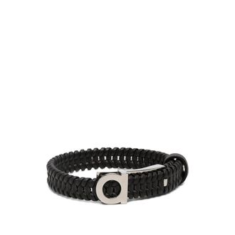 Ferragamo Gancini Braided Leather Bracelet