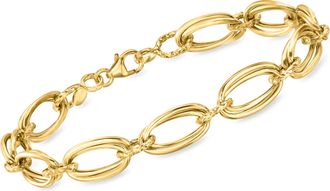 Ross-Simons Italian 18kt Yellow Gold Double-Oval Link Bracelet