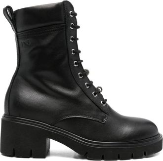 Nero Giardini 55mm lace-up boots - women - Leather/Calf Leather/Rubber/Fabric - 36 - Black