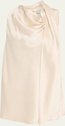 Vince Sleeveless Satin Scarf Top