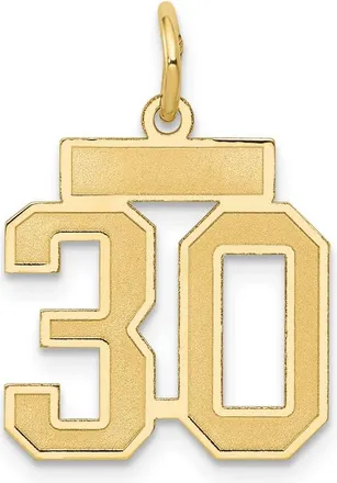 Diamond2Deal 14k Yellow Gold Small Satin Number Charm Pendant