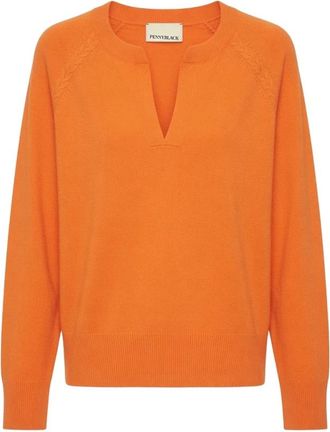 Pennyblack Truien & Vesten, Dames, Oranje, L, Katoen, Dentice Gebreide Trui
