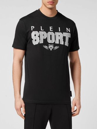Plein Sport T-shirt slim fit in cotone con logo stampato a contrasto