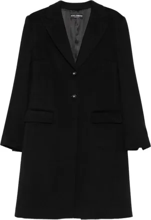 Dolce & Gabbana Single-breasted Logo-plaque Coat