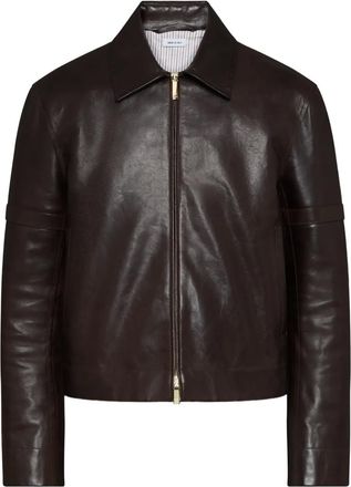 Thom Browne Giacca in pelle - Marrone