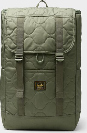Herschel Mens Retreat khaki quilted backpack