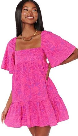Show me your Mumu Erin Mini Dress Womens Dress Pink Shells Poplin : XS, Cotton/Spandex