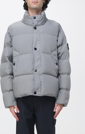 Stone Island Piumino corto in nylon trapuntato idrorepellente con logo