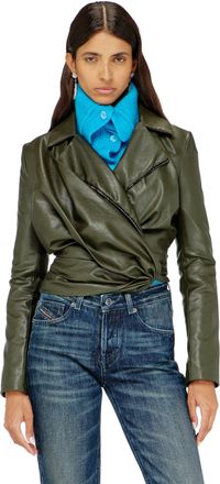 Diesel Draped wrap-effect jacket - Jackets - Woman - Green