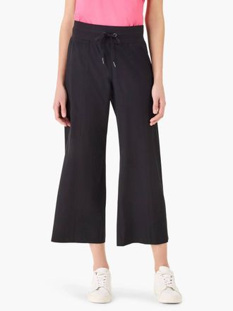 Nic+Zoe Tech Stretch Wide Leg Crop Pants In Black