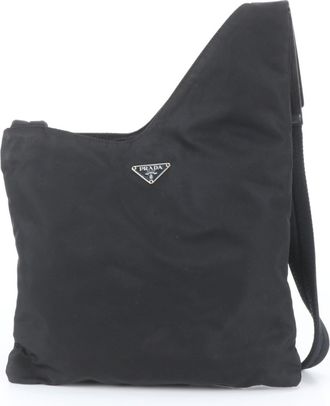 Prada Black Leather Nylon Shoulder Bag (Pre-Owned)