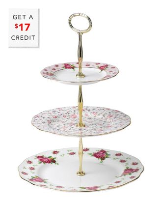 Royal Albert New Country Roses 10.5In Vintage Cake Stand With $17 Credit