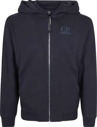 C.P. Company Rich Blue Drawstring Zip Hoodie
