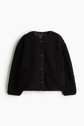 H&M Teddy Jacket in Black at Nordstrom, Size Xx-Small