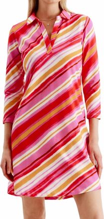 Tyler B&ouml;e Johnny Asymmetrical Stripe Shirt Dress In Pink Multi