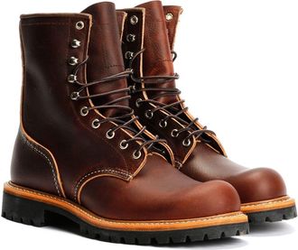 Red Wing Shoes 8-Inch Logger Briar Oil Leather Mens Brown Boots - Size UK 10