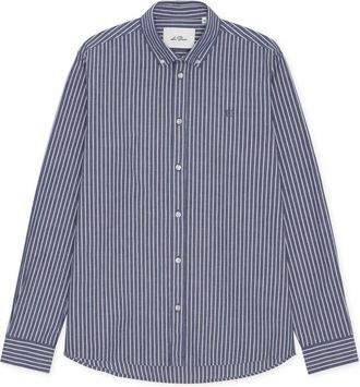 Les Deux Licht Oxford Gestreept Shirt - Heren - Casual Overhemden - Blauw - S - Katoen - Overhemden