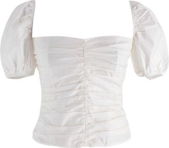 Reformation White Radish Ruched Top Size XS