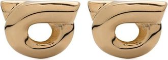 Ferragamo Gancini 10 stud earrings - women - Brass - OS - Gold