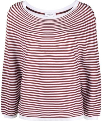 Fabiana Filippi stripe-print knit jumper - women - Cotton - 40 - Red