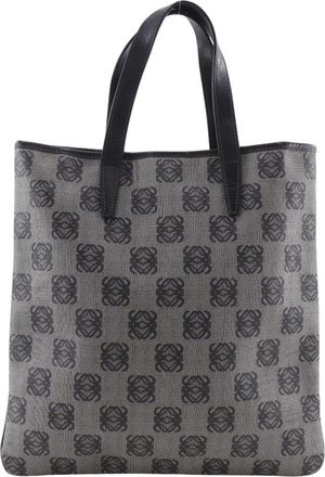 Loewe Black Gray Pvc Leather Handbag Tote Bag (Pre-Owned)
