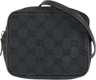 Gucci Pre-owned Vintage Canvas Crossbody Tas - Dames - Vintage Schoudertas - Zwart - ONE Size - Vintage