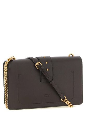 Pinko Gold Love Bird Buckle Shoulder Bag - Brown