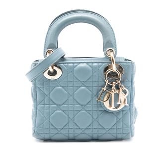 Dior Blue Mini Lambskin Cannage Lady Dior