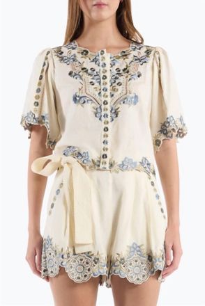 Christy Lynn Brynn Top In Ivory Ginkgo