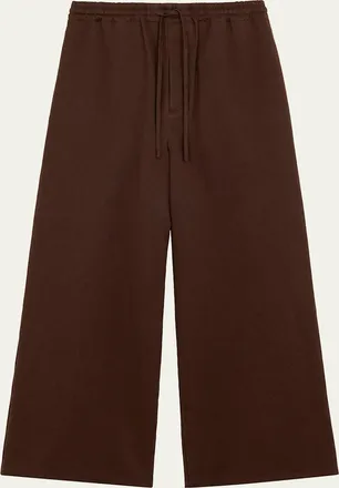 Loewe x Paulas Ibiza Mens Washed Satin Wide-Leg Drawstring Pants