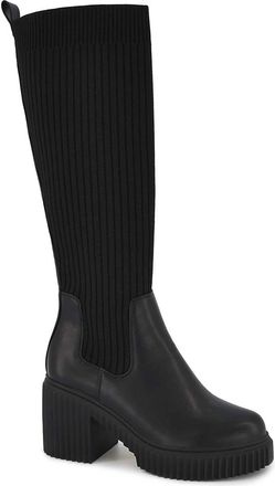 Andrea Womens Tall Sock Boots In Black