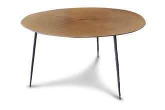 PIB Mesa de centro de metal y madera de color marron