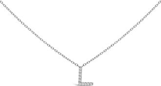 House of Brilliance 10K Gold Diamond Accent A-Z Block Initial Pendant Necklace