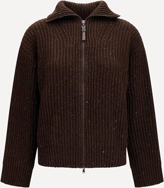 Brunello Cucinelli Ribbed zip Sweater Female XL