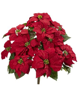 Nearly Natural 24In. Poinsettia Artificial Plant (Set Of 2)