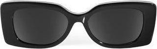 AQS Essie Polarized Rectangle Sunglasses in Black at Nordstrom Rack