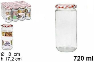 Trade Shop Trade Shop - Set 12 Pezzi Contenitore Barattolo In Vetro Con Coperchio Barattolini 720ml
