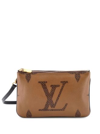 Louis Vuitton Double Zip Pochette Reverse Monogram Giant clutch bag - Marrone