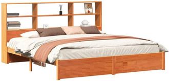 vidaXL Marco De Cama Estanter&iacute;a Con Cabecera Marr&oacute;n Cera 180 X 200 Cm Vidaxl