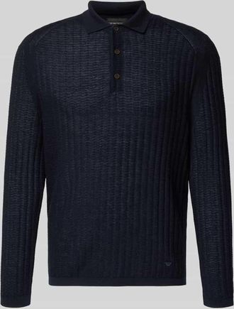 Emporio Armani Slim Fit Pullover aus Lyocell-Mix mit Schurwoll-Anteil in Marine, Gr&ouml;&szlig;e XL