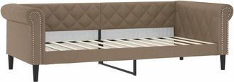 vidaXL Sof&aacute; cama cuero sint&eacute;tico color capuchino 90x200 cm Vidaxl